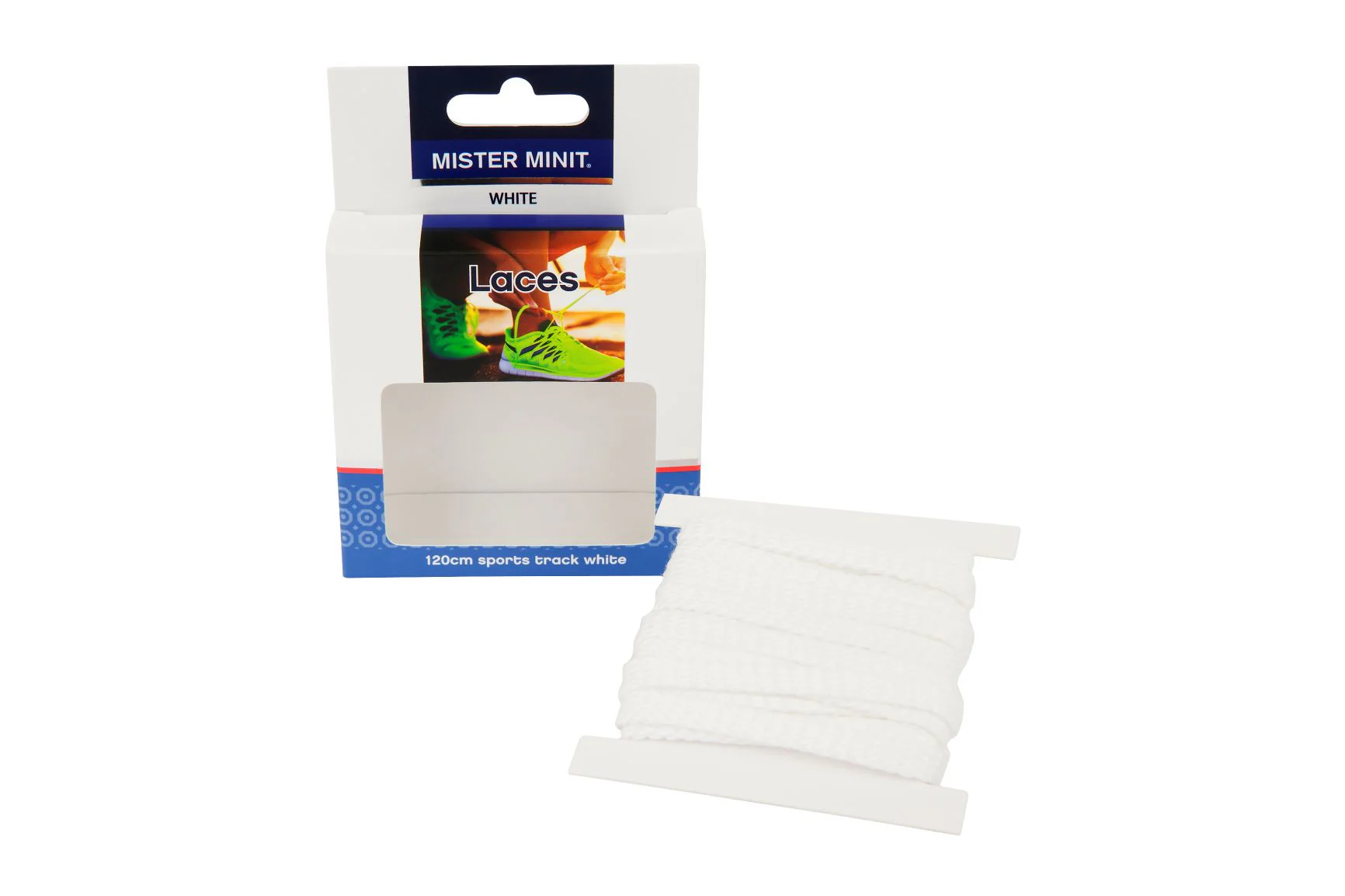 120cm Sports Track Flat White Laces - Image 3