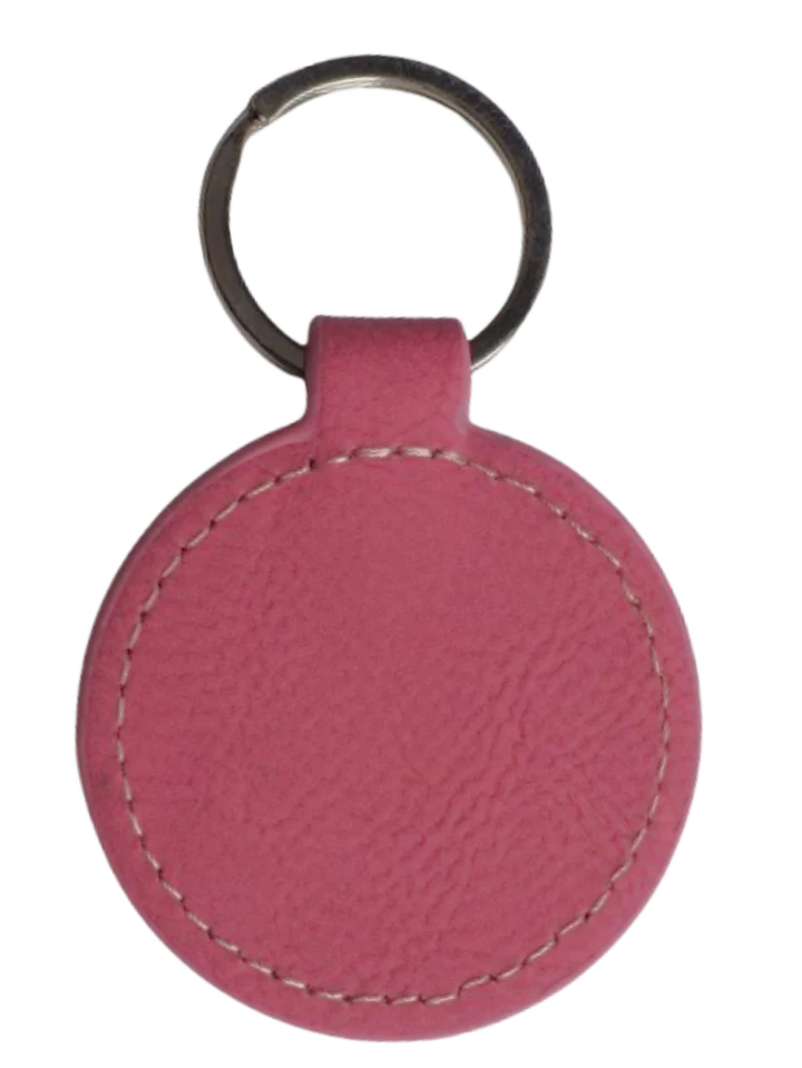 2 Piece Mauve Flower Faux Leather Key Ring - Image 2