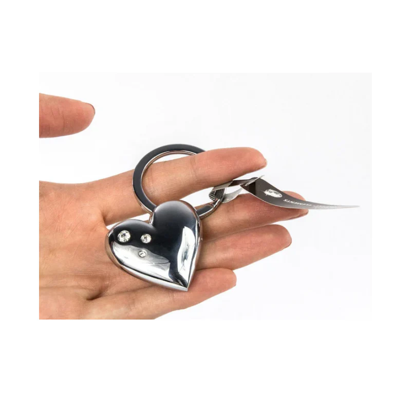 3D Heart With Swarovski Crystals Keyring - Image 3
