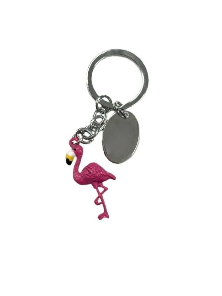3D Pink Flamingo Keyring