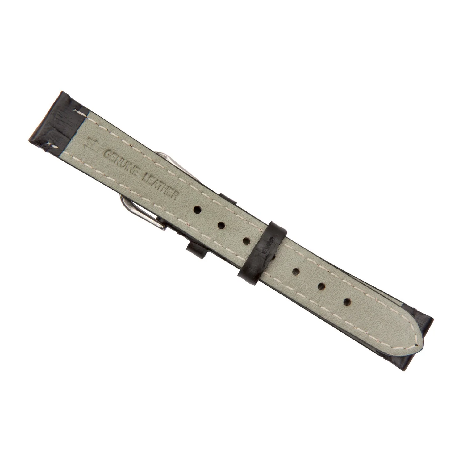 Black Luxury Crocodile Grain Leather Watch Band - Image 6