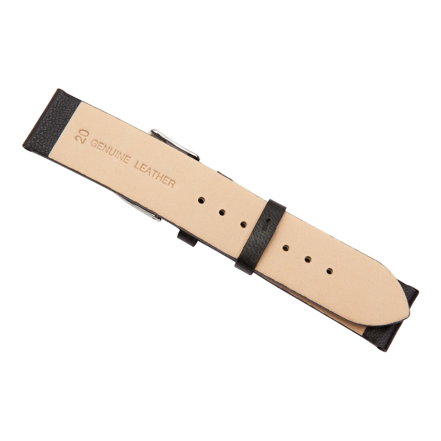 Black Lambskin Leather Watch Band - Image 2