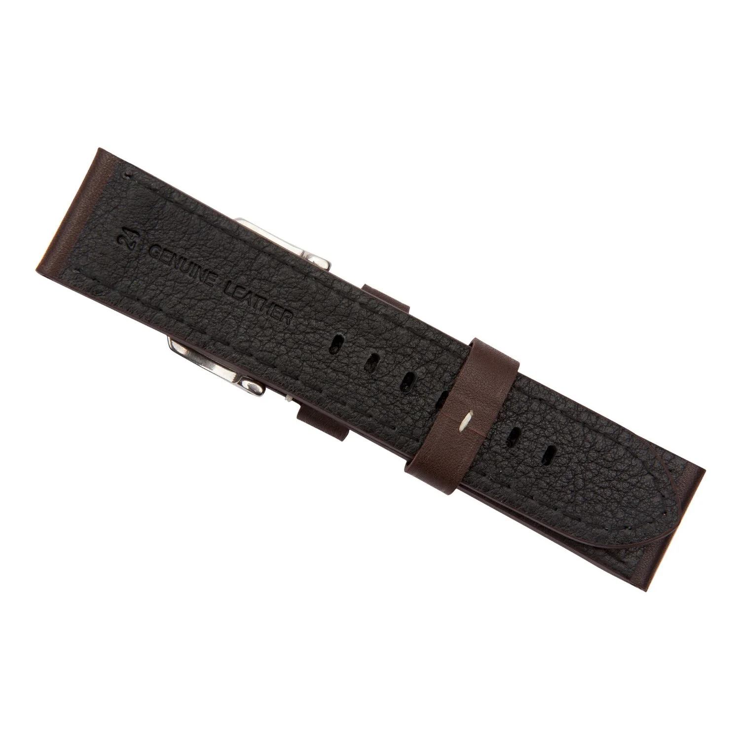 Brown Industrial Calf Leather Watch Band - Image 3