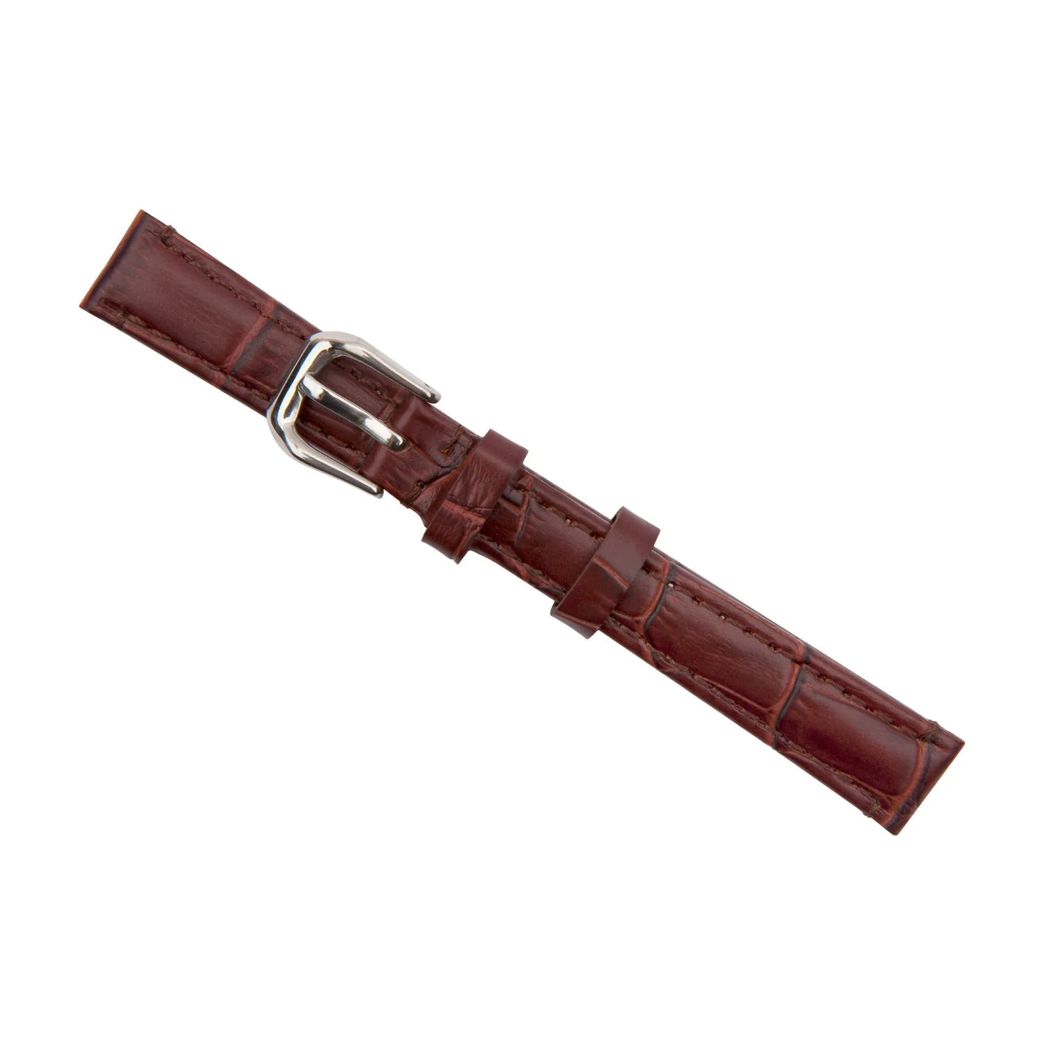 Brown Luxury Crocodile Grain Leather Watch Band - Image 6