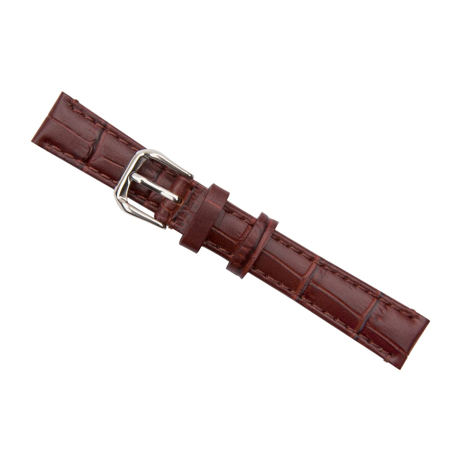 Brown Luxury Crocodile Grain Leather Watch Band - Image 7