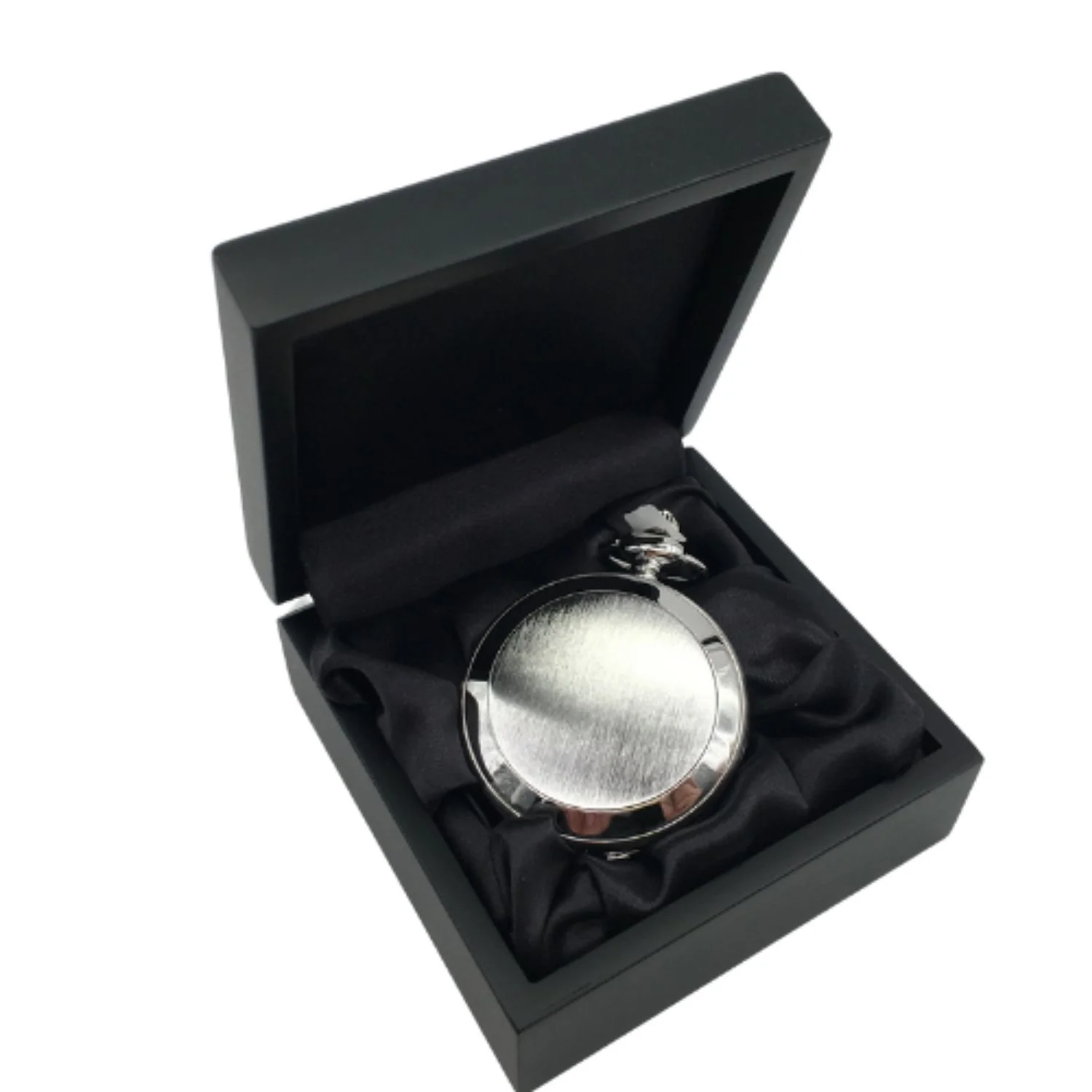 Brushed Silver Pocket Watch - Add Engraving - Image 2