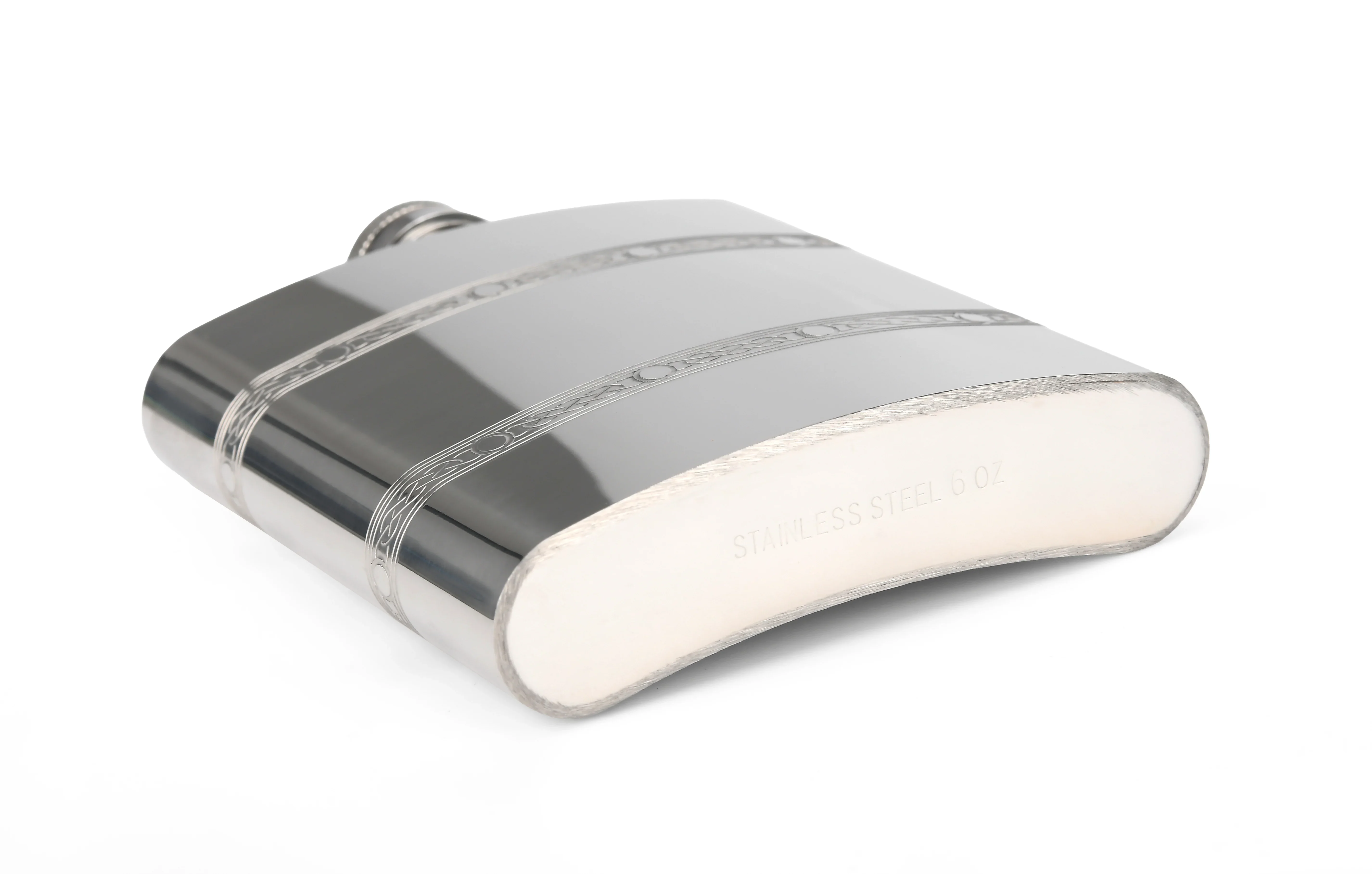 Celtic Double Banded Stainless Steel Hip Flask - Image 3