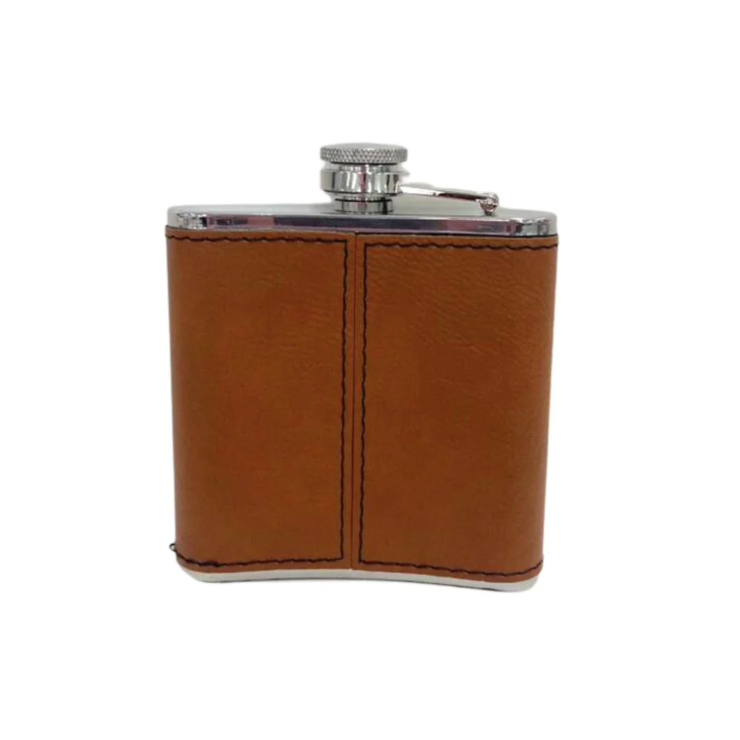 Faux Leather Hip Flask 6oz - Image 2