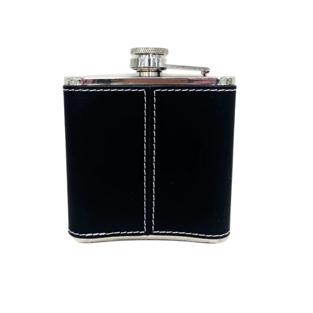 Faux Leather Hip Flask 6oz - Image 3