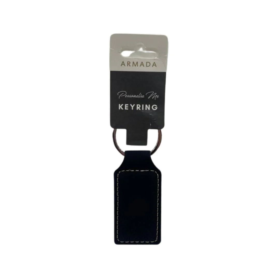 Personalised Faux Leather Rectangle Keyring - Image 2