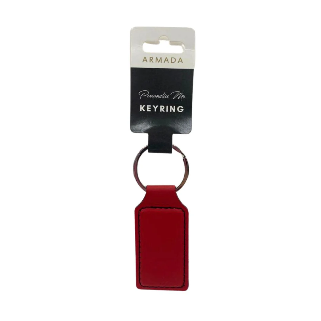 Personalised Faux Leather Rectangle Keyring - Image 3