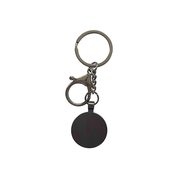 Gun Metal Circle Keyring