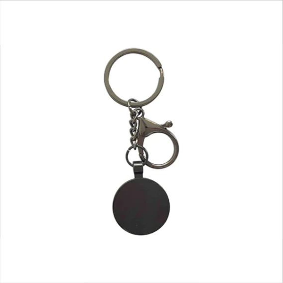 Gun Metal Circle Keyring - Image 2