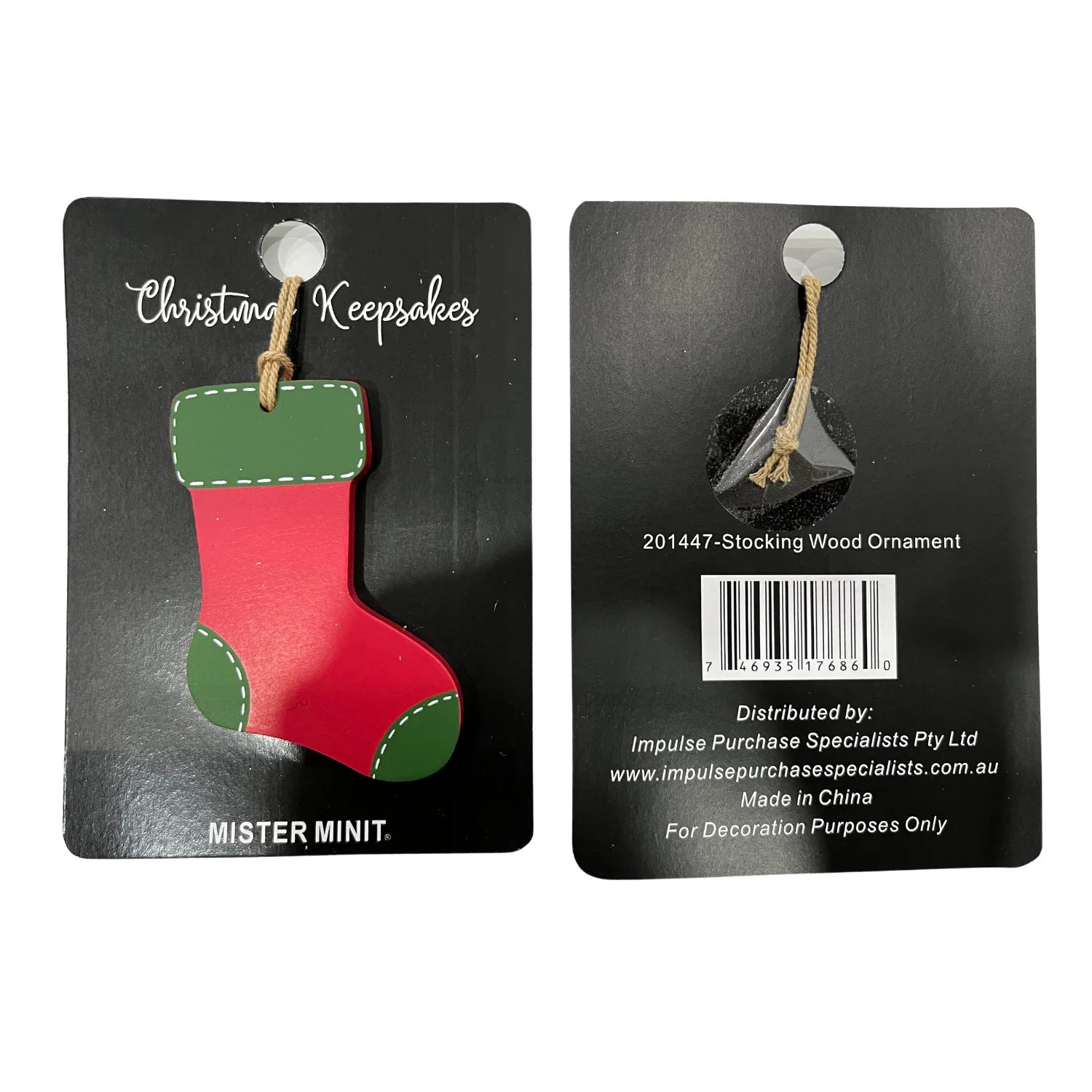 Hanging Stocking Wooden Christmas Keepsake - Image 2