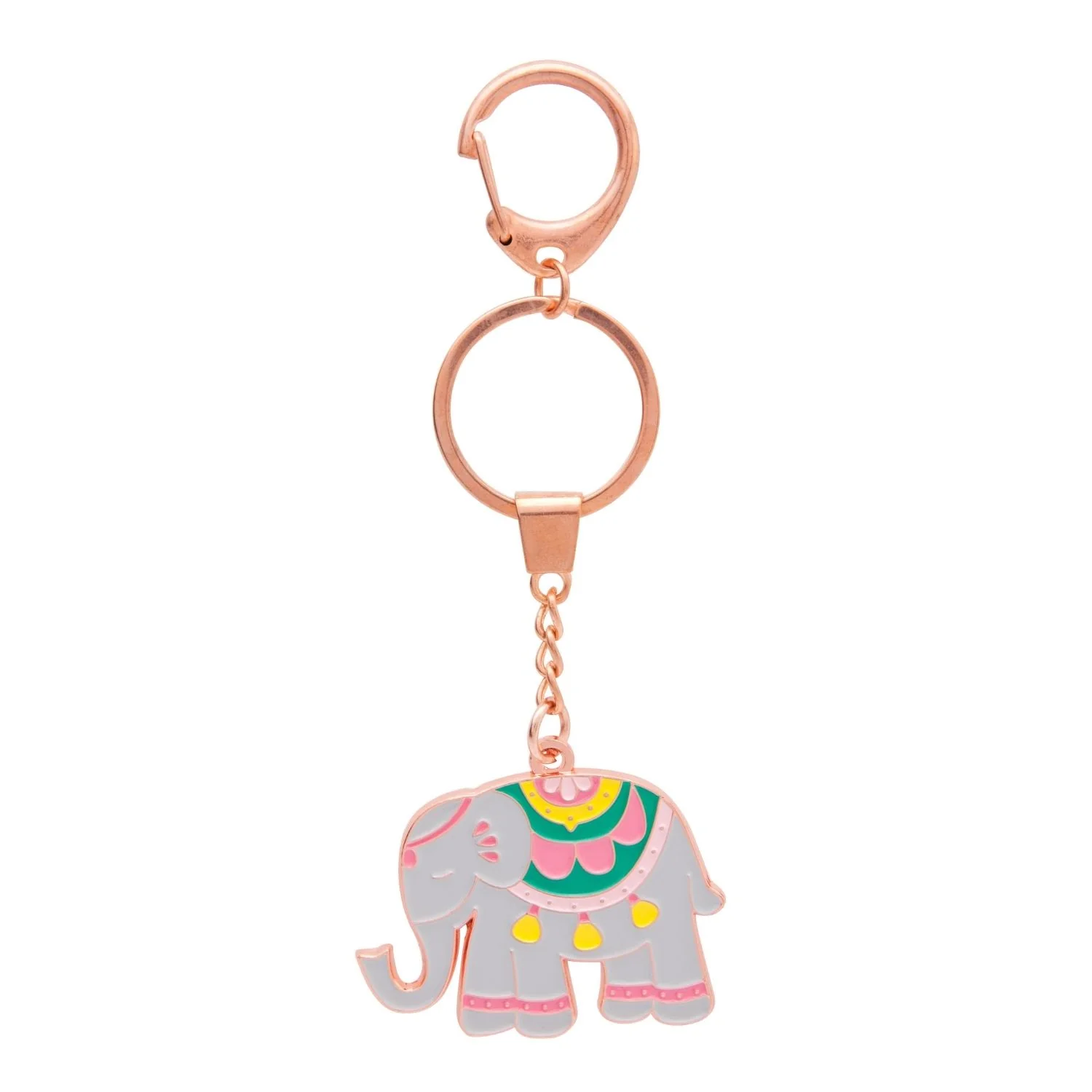 Mandala Elephant Keyring