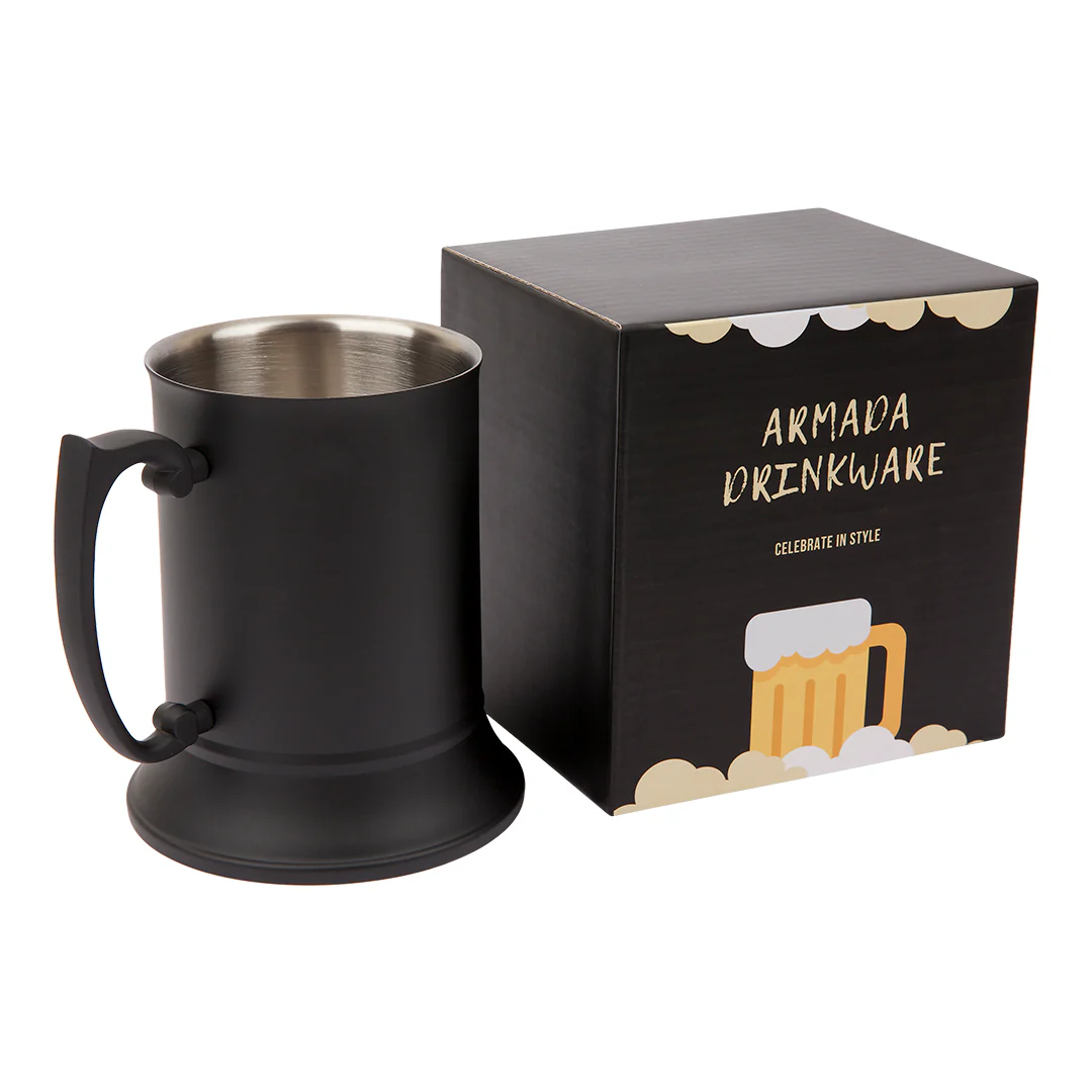Matte Black Tankard -  Stainless Steel - Add Personalisation - Image 2