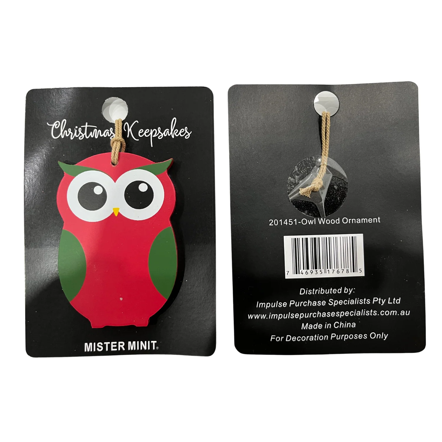 Owl Wooden Christmas Keepsake - Image 2