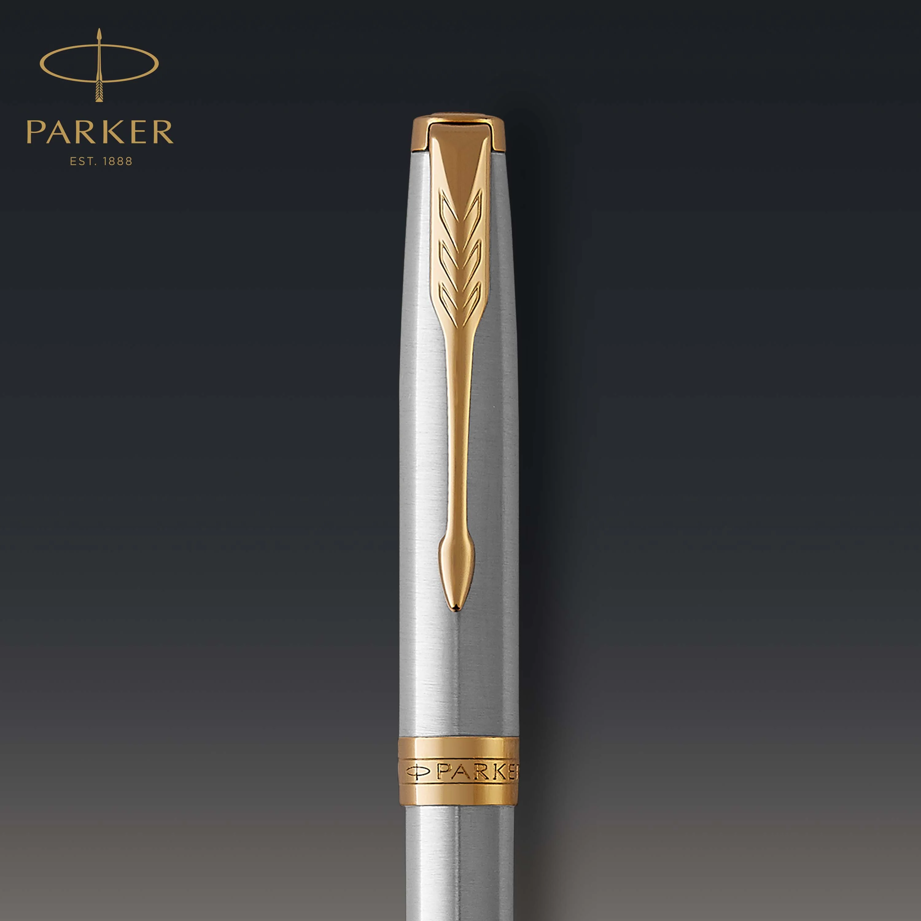 Parker Sonnet Silver Gold Ball Point Pen - Image 3