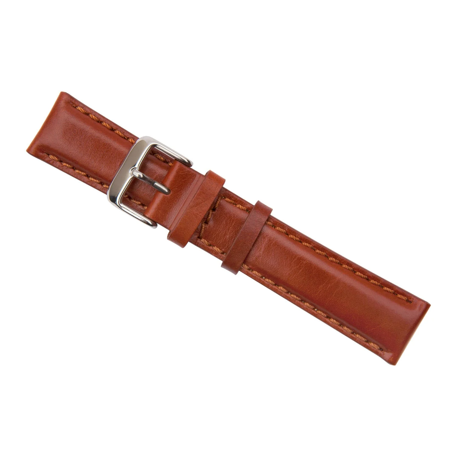 Tan Stitched Oil Leather Watch Band - Image 3