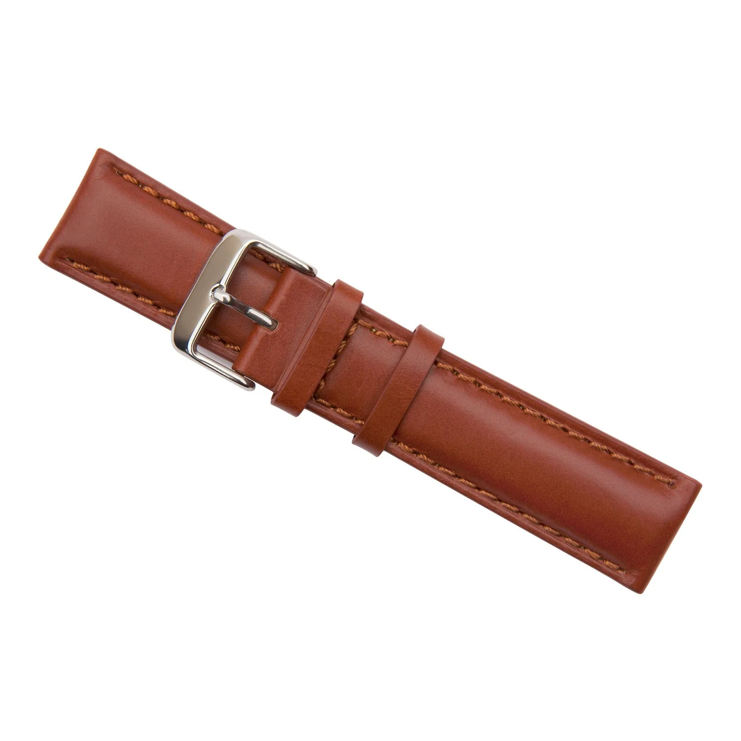 Tan Stitched Oil Leather Watch Band - Image 4