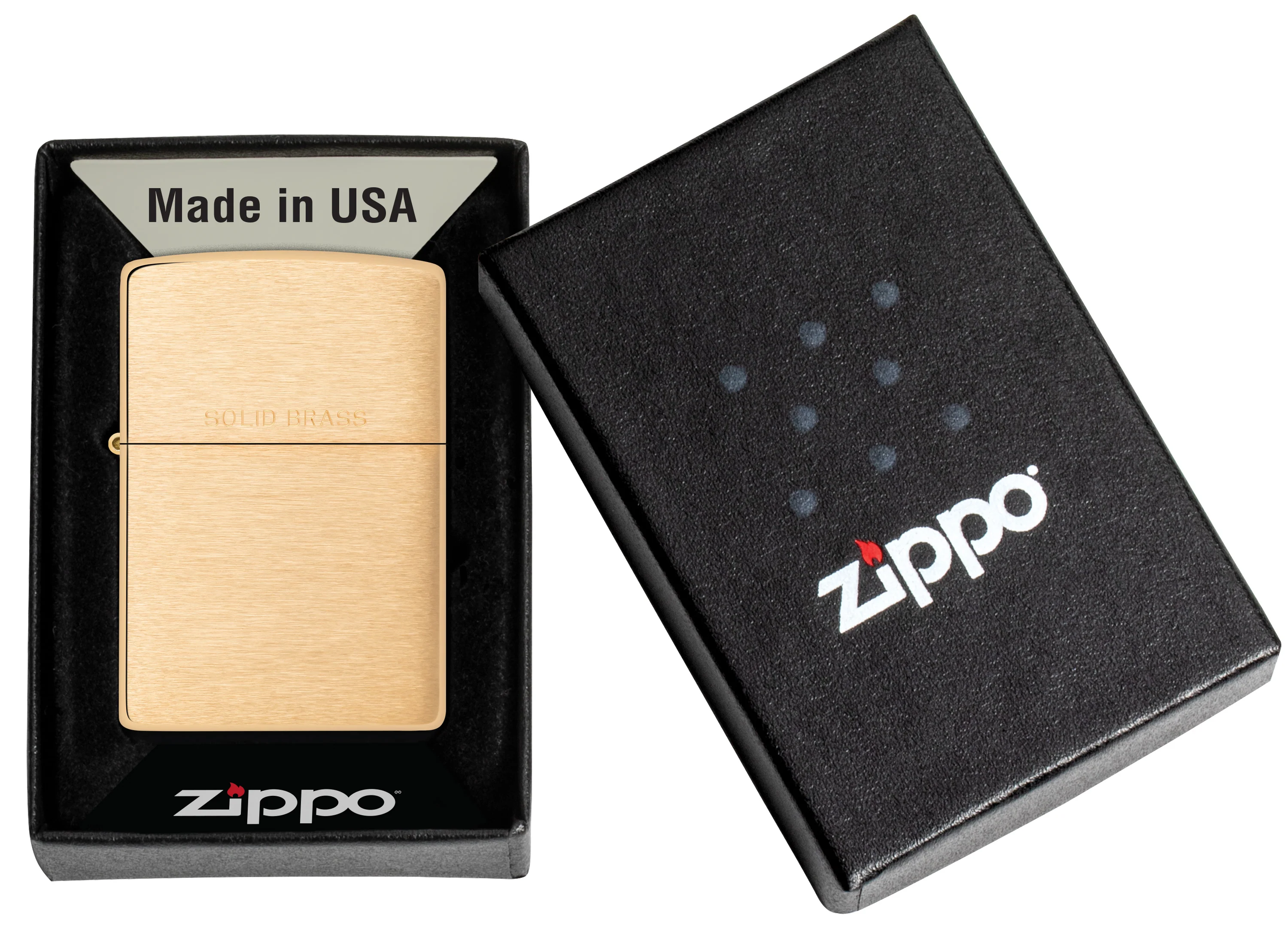 Zippo Brushed Brass Lighter - Image 3
